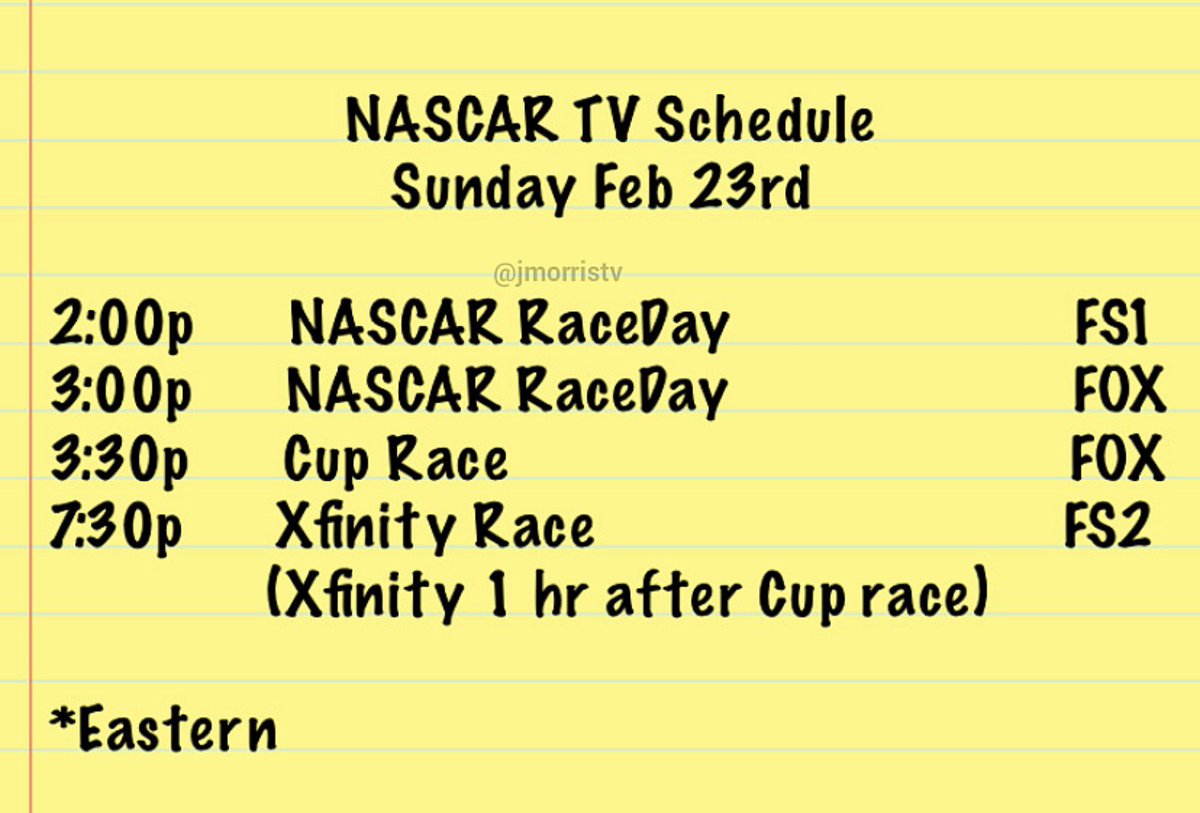 JMorrisTV's tweet photo. 🚨TUNE IN: Sunday Funday from @LVMotorSpeedway now a double header. The Xfinity race rolls 1 hr after the Cup race ends over on FS2. #NASCAR 🚗💨🏁🏆 https://t.co/6Nrcfrg6Ym