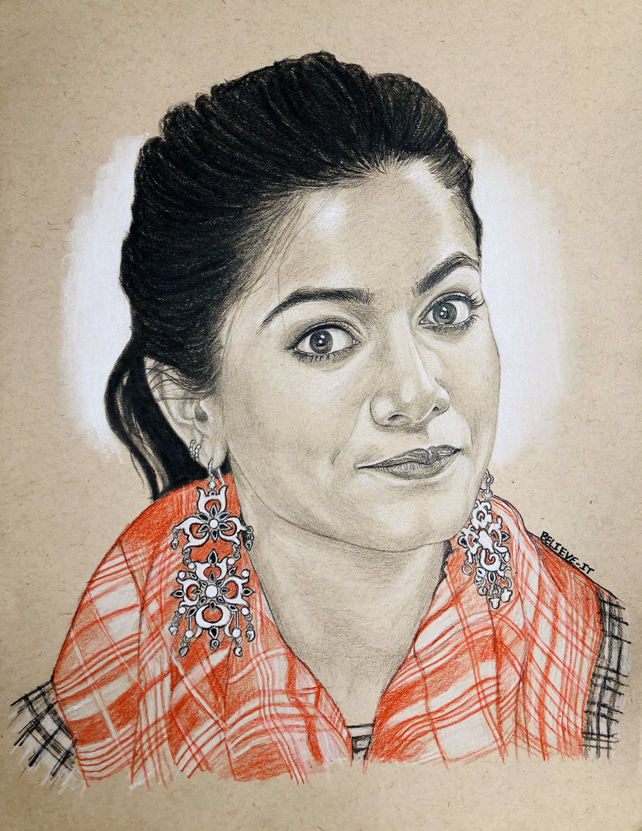 arunstarkart's tweet photo. Believe It.! U Can Draw. Here’s my new drawing of @iamRashmika #whatteybeauty Wish you a great success for #bheeshma movie. #RashmikaMandanna #artforrashmika https://t.co/3Au38oAqtM