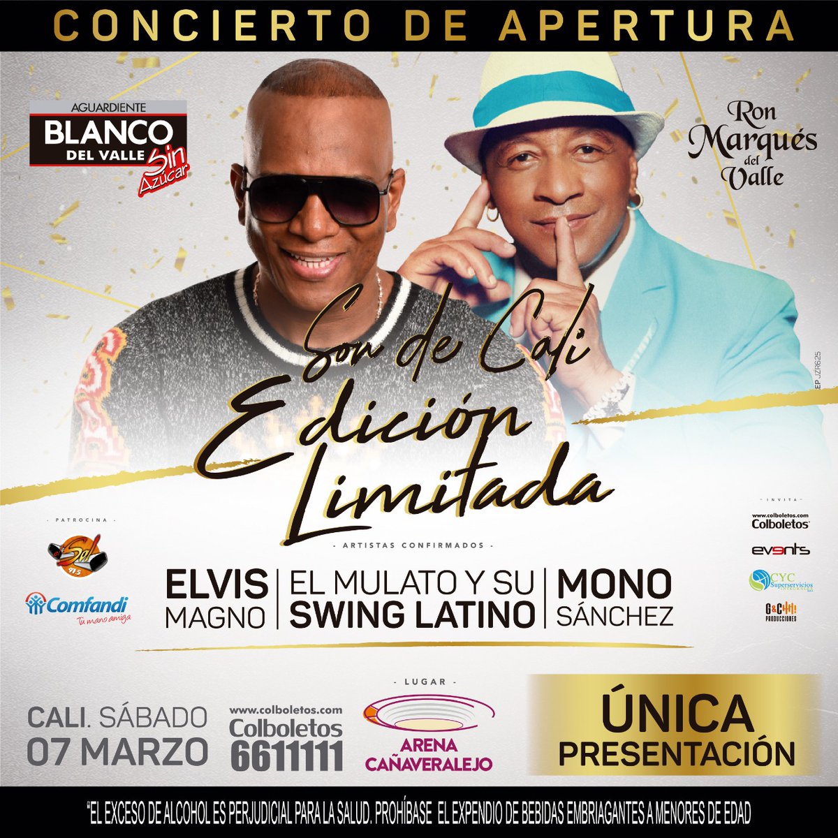 Colboletos's tweet photo. Inigualables... llevan la salsa en el alma, y exaltan el nombre de Cali por el mundo. 

Prepárate para bailar en #sondecaliediciónlimitada con estos invitados de lujo. 

📌Compra aquí: https://t.co/8XqaVBDG6B https://t.co/7idWJMGsOY