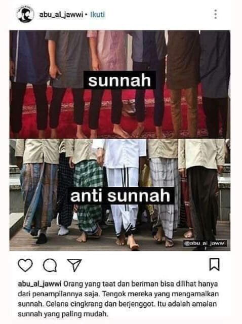 savicali's tweet image. Orang taat dan beriman bs diliat dr penampilan katanya. Dan gw baru tahu celana (yang gw yakin jaman Nabi gak ada) dibilang sunnah. Modyar ora kowe?