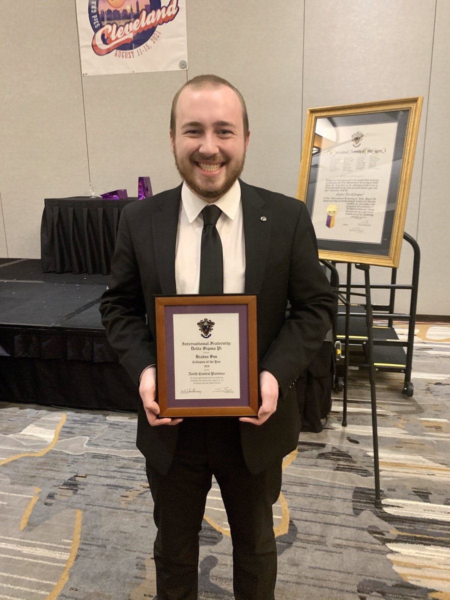 Congratulations to our brother, Braden Sim, for receiving Collegian of the Year 2020 in the North Central Province! We are honored to be your brother and thank you for all you have done for Kappa Phi!🎉