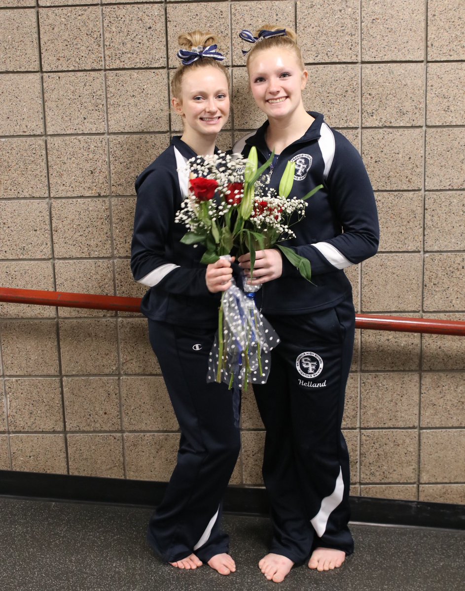 GymnasticsSFHS's tweet photo. As we wrap up our gymnastics season tonight all I can say is we are so proud of Summer, Allie, our coaches Candi and Tessa and this team. These girls have proven that hard work, dedication and a love for gymnastics can take you anywhere. Thanks for a great season ladies! https://t.co/cWOLIIvdgF
