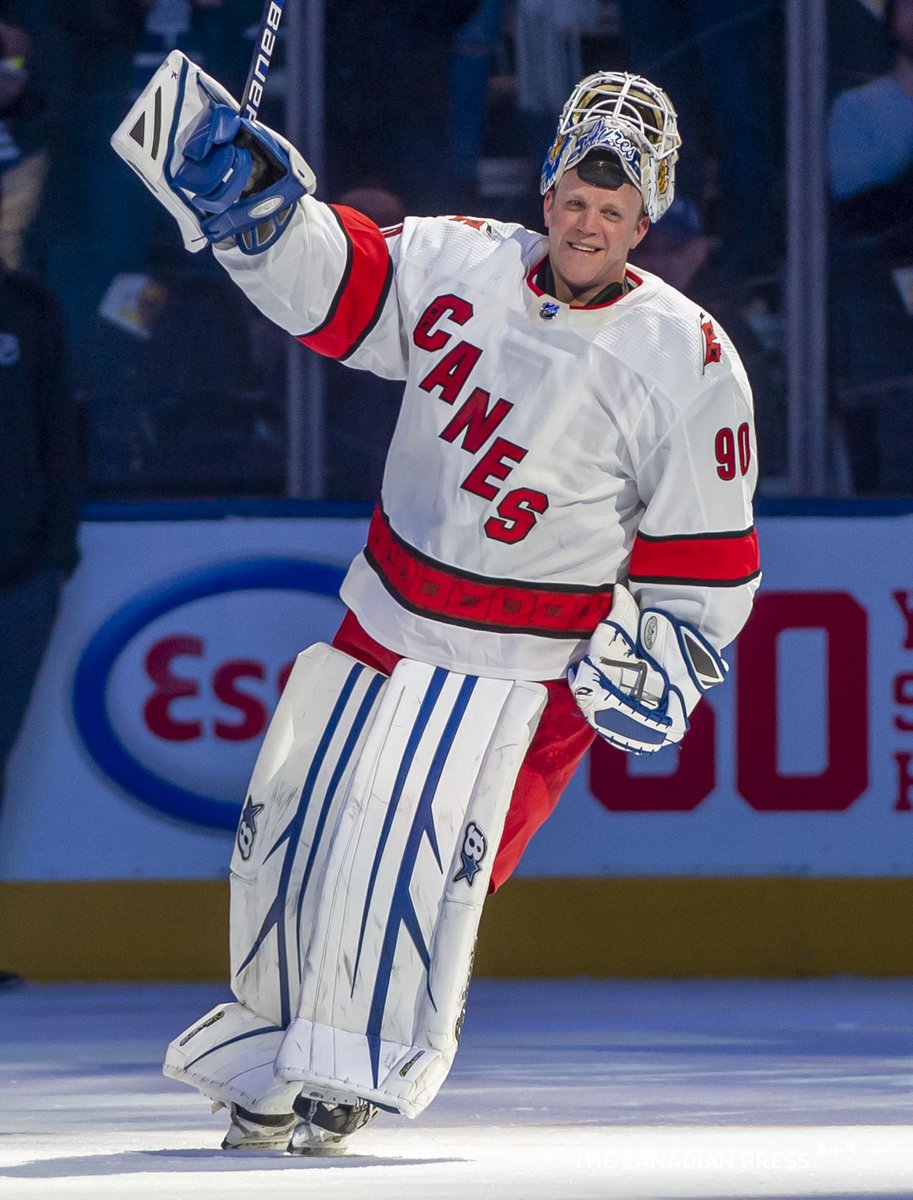 frankgunnphoto's tweet photo. .@canes emergency goalie Dave Ayres skates after being awarded the first star of the game. https://t.co/O9Xuy0ckas
