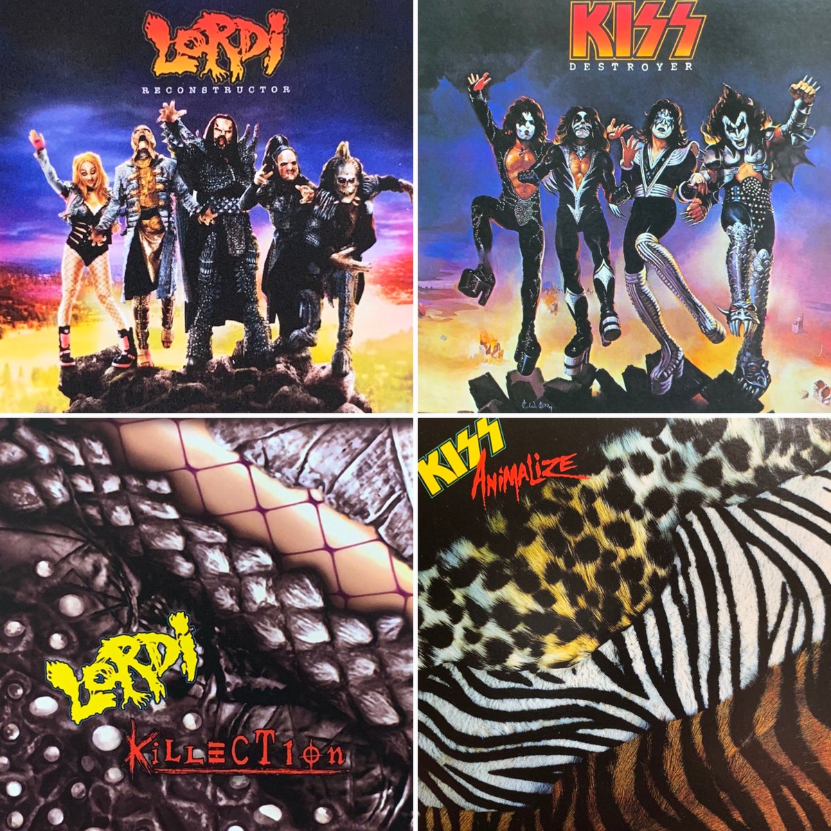 FigureMaster963's tweet photo. #LORDI のニューアルバム #killection が素晴らしい内容。架空のコンピレーション・アルバムとの事で、この曲はこのアルバムから収録という解説とともに架空のアルバムジャケットが載っているんだけど…その中の大半がKISSパロディ。
過去にもシングルでcreaturesのパロディをやったけど(笑) https://t.co/HgcBVkfTt7