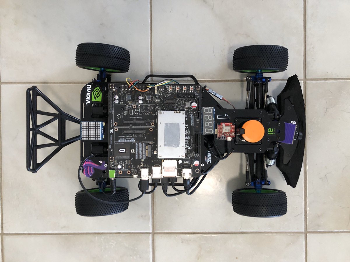 SmallpixelCar's tweet photo. Practiced @circuitlaunch, saw a couple @diyrobocars buddies there. Tested @a1k0nβs track generation program preparing for @NVIDIAEmbedded #GTC2020. I can run sub 6s comfortably. The question is: is it possible to finish the lap in less 5s? https://t.co/wwdvDCVAEP