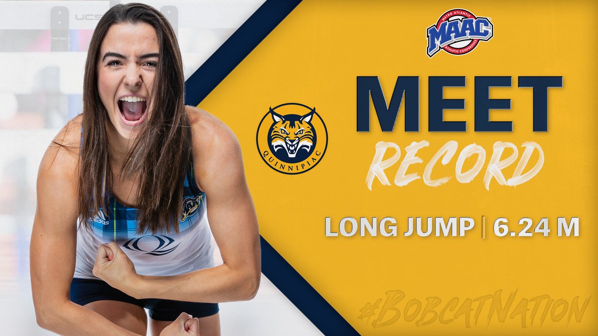 QU_TrackXC's tweet photo. This first year is ROLLING!

HUGE shoutout to 𝐓𝐚𝐫𝐚 𝐙𝐞𝐧𝐢 on breaking the  @MAACSports Championship Meet record in the long jump with a 6.24m mark!! 😱🥇 https://t.co/5zQLhprvxi