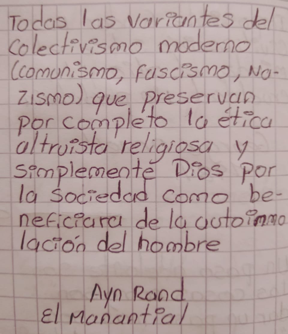 CarrillonavasG's tweet photo. #MañanaBlu #AynRand #ElManatial "Todas las variantes del colectivismo moderno (comunismo, fascismo, nazismo) que preservan por completo la ética altruista religiosam y simplemente Dios por la sociedad como beneficiara de al autoinmolación del hombre" Ayn Rand @IsabelMeja14 https://t.co/lsSu9evb7M