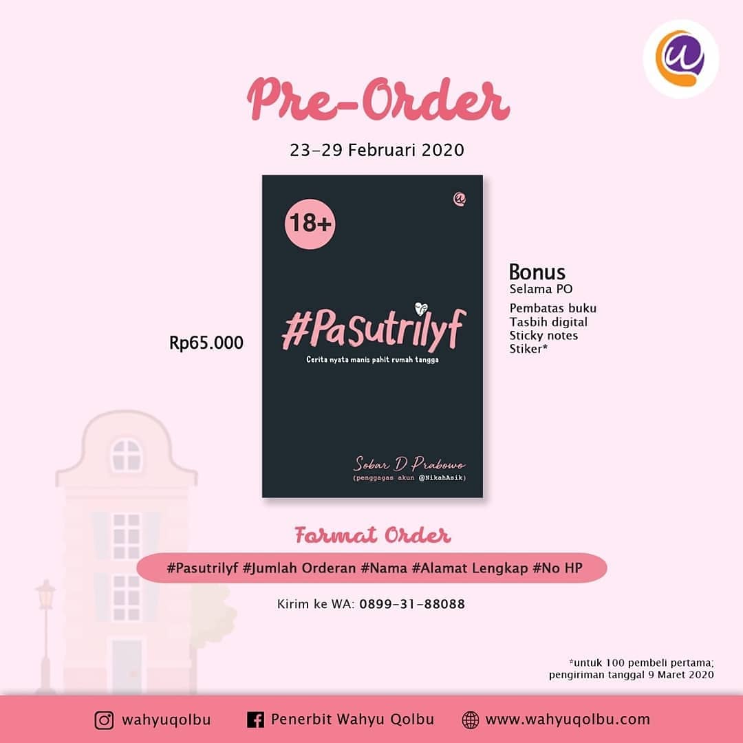 NikahAsik's tweet photo. “Aku tidak suka dengan ibu mertuaku. Ia terlalu ikut campur urusan rumah tangga kami. Tiap hari kulewati dengan rasa sebal hingga berubah menjadi kebencian.” (F)
Format order
#pasutrilyf #nama #alamatlengkap #noHP
Kirim ke WA: 0899-31-88088 https://t.co/AqOopFizaV