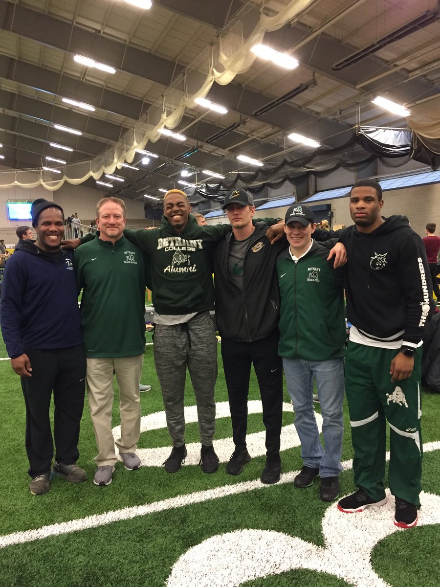BethanyWV_TFXC's tweet photo. Great seeing some old familiar faces(Moore, Butler, Minger, Maxwell) supporting the 2020 Bison today. Between these 4 they have 21 PAC gold medals, 5 PAC MVP Awards, 2 Indoor PAC Championships, 13 school records, 3 All American Awards, and countless memories #ONEBethany https://t.co/1eskx6CWFM