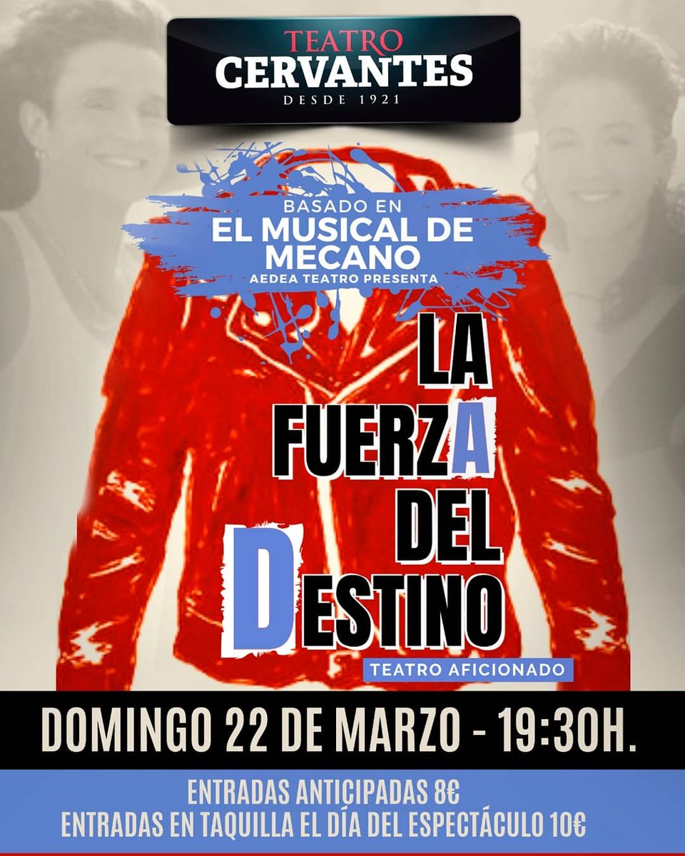 El 22/03 estaremos sobre las tablas del <a href="/TeatroAlmeria/">TEATRO CERVANTES</a> ¡Quedan menos de 80 entradas!