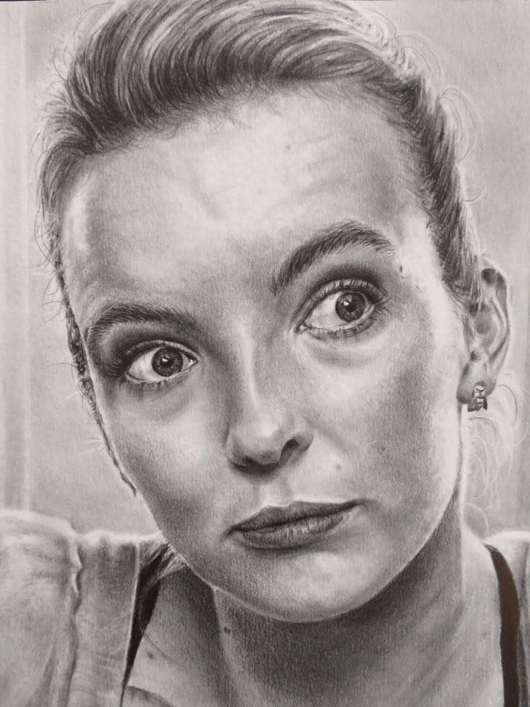 Villanelle, Killing Eve S1Ep2 pencil drawing ( Instagram <a href="/em/">ʇɹɥɐW uıɯƎ ⚡Emin Mahrt</a>.young88) <a href="/jodiecomer/">Jodie Comer (parody) (gay)</a> <a href="/KillingEve/">Killing Eve</a> #KillingEve #villanelle #jodiecomer