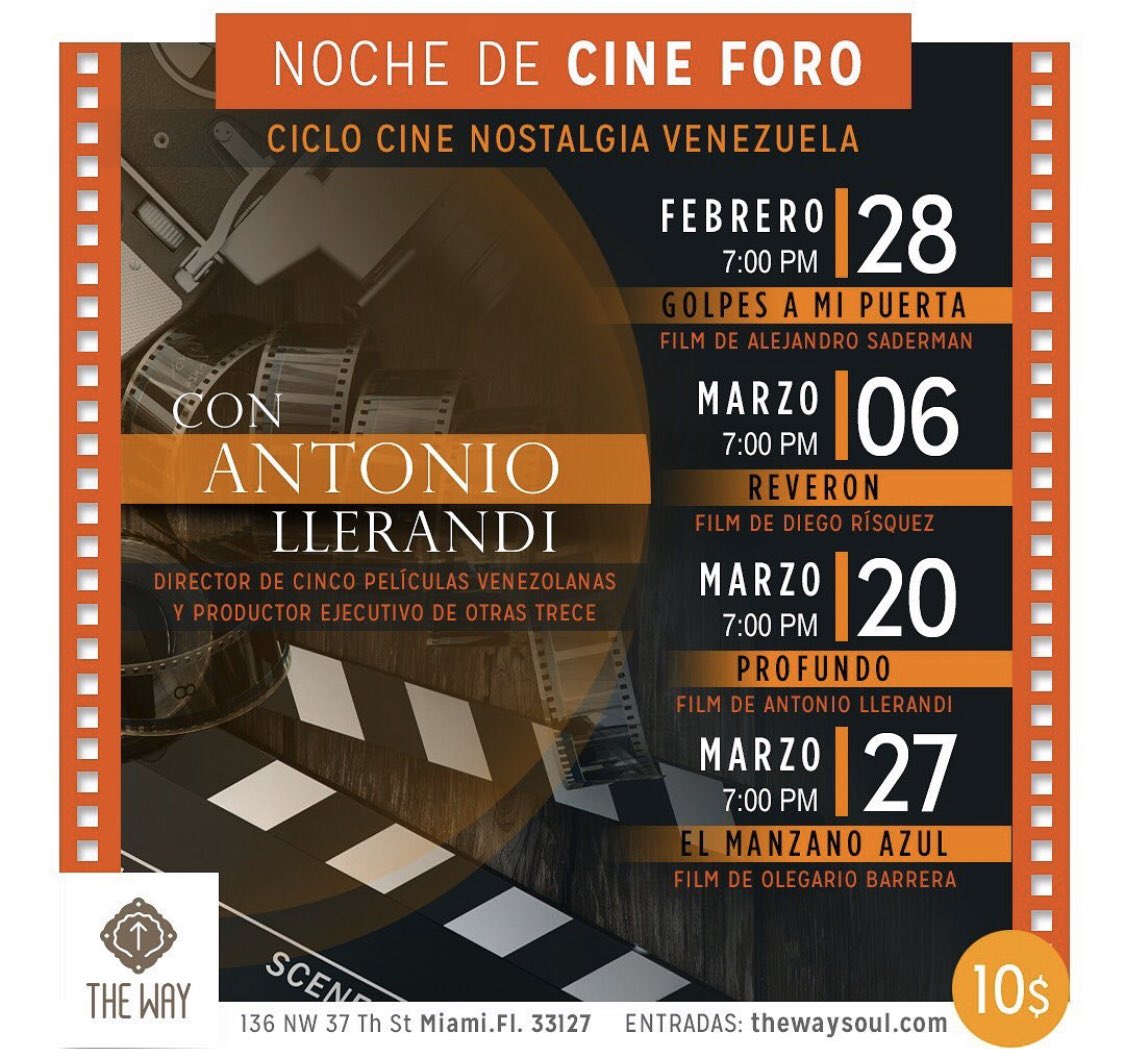 pgottbergCMS's tweet photo. Ciclo de cine nostalgia Venezuela con @anllerandi Feb 28, 2020 @thewaysoul https://t.co/4DwDSYWquB