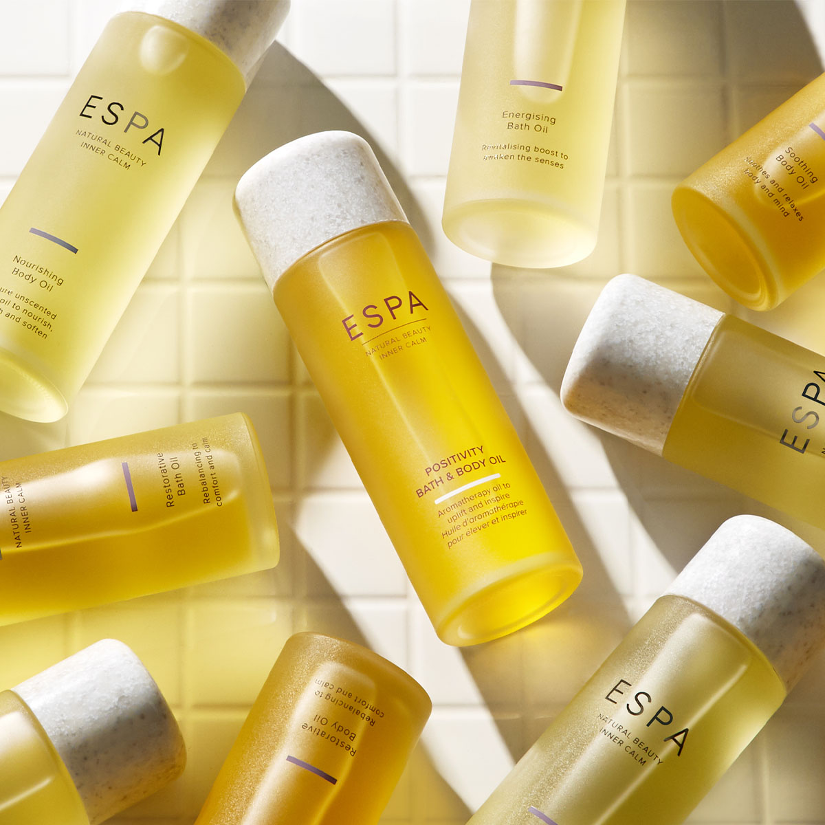 ESPAskincare's tweet photo. Relax and enjoy #SelfcareSunday with ESPA's Signature Blends collection. Relax in an aromatic bath, nourish skin with a body massage, or try the new 2-in-1 Positivity Bath and Body Oil💛 
What is your favourite blend? Let us know in the comments👇 
#PositivelyESPA #ESPASkincare https://t.co/0wSczEk2hF