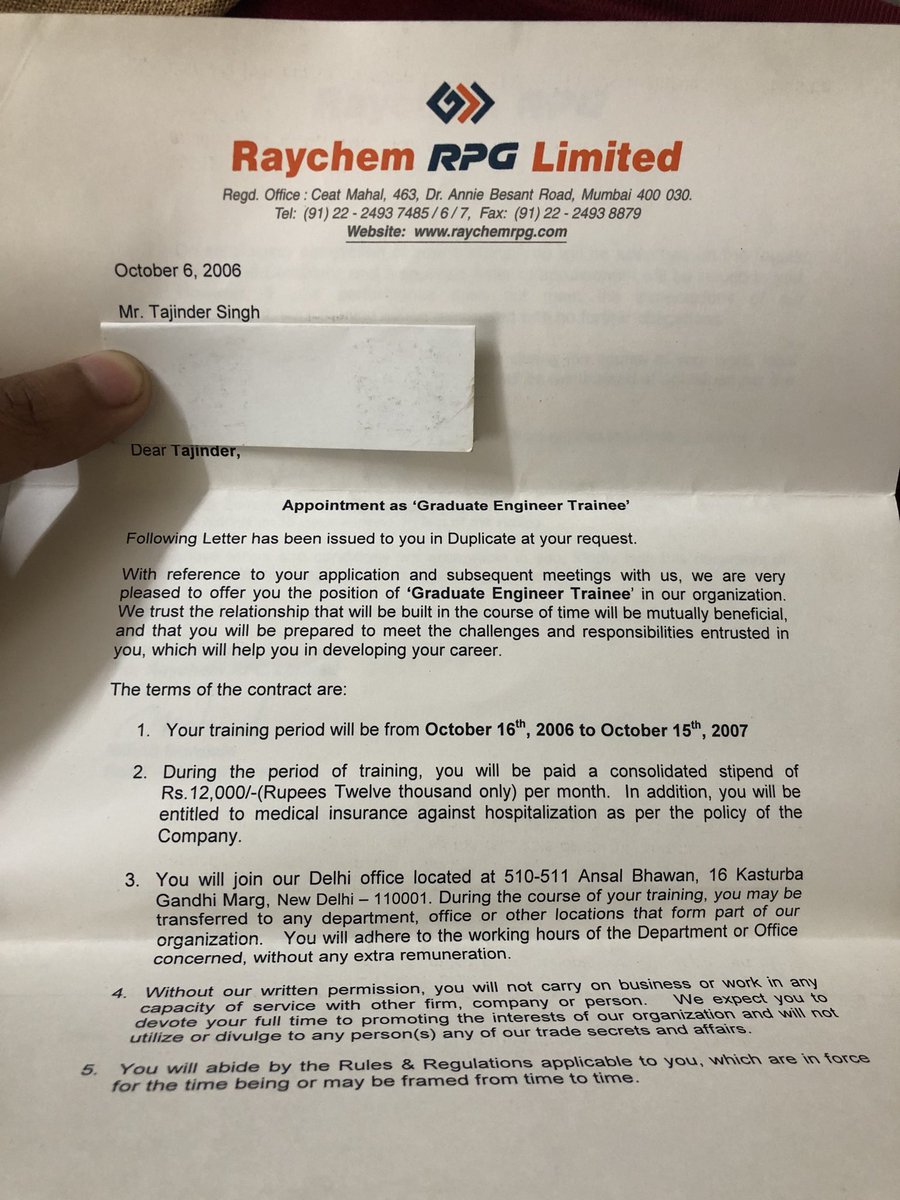 TXingh's tweet image. My #FirstJobOffer 
⁦@hvgoenka⁩