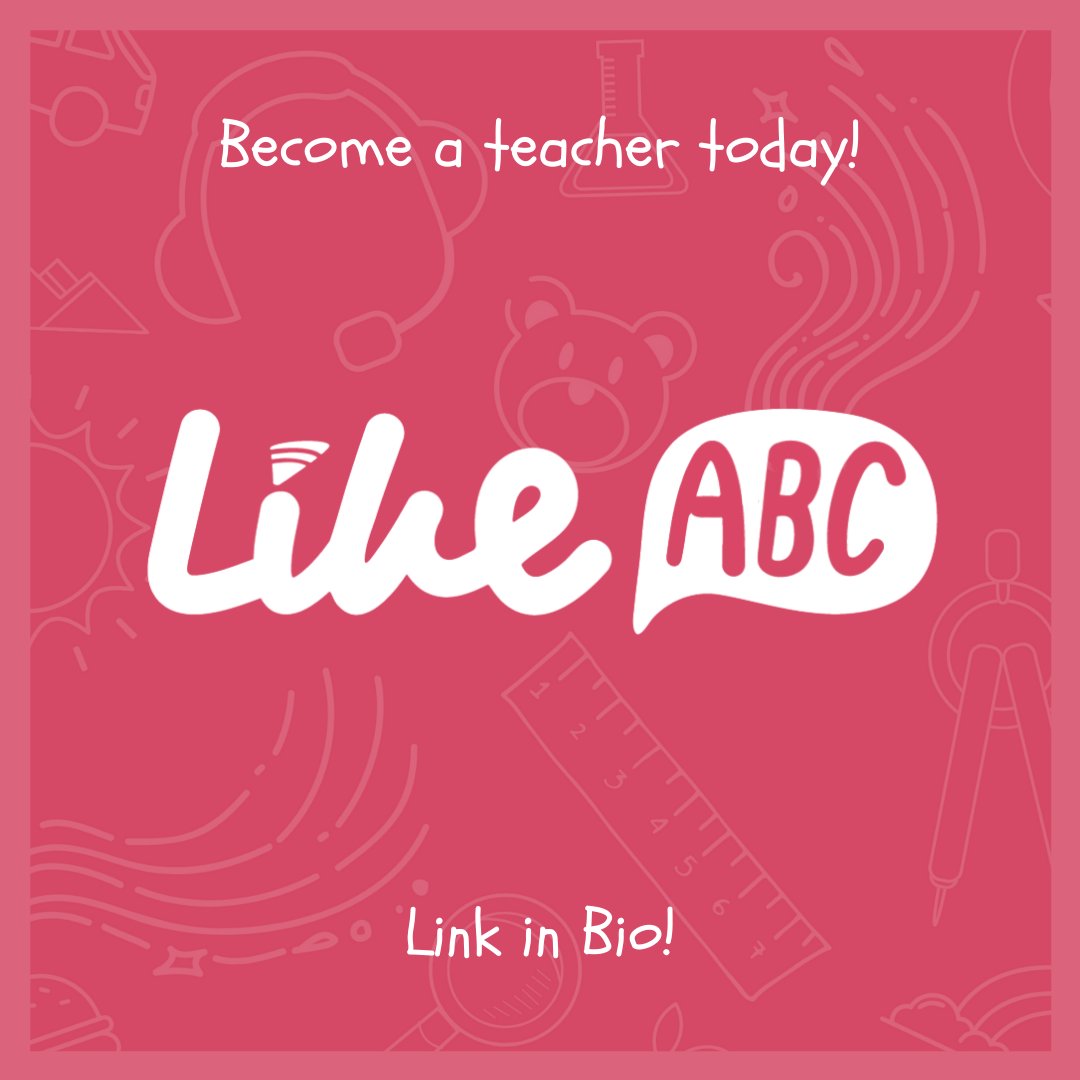 LikeABC_English's tweet photo. Hello, friends, we are LikeABC! 🌟

LikeABC, formerly known as Likeshuo, is the Junior department teaching English to young minds from ages 5 - 15 years old online! 🎧

Think you have what it takes to be part of our team? 👩‍🏫

Apply now and see for yourself! 🌟
(Link in Bio)
#esl https://t.co/lwdHSPmUmY
