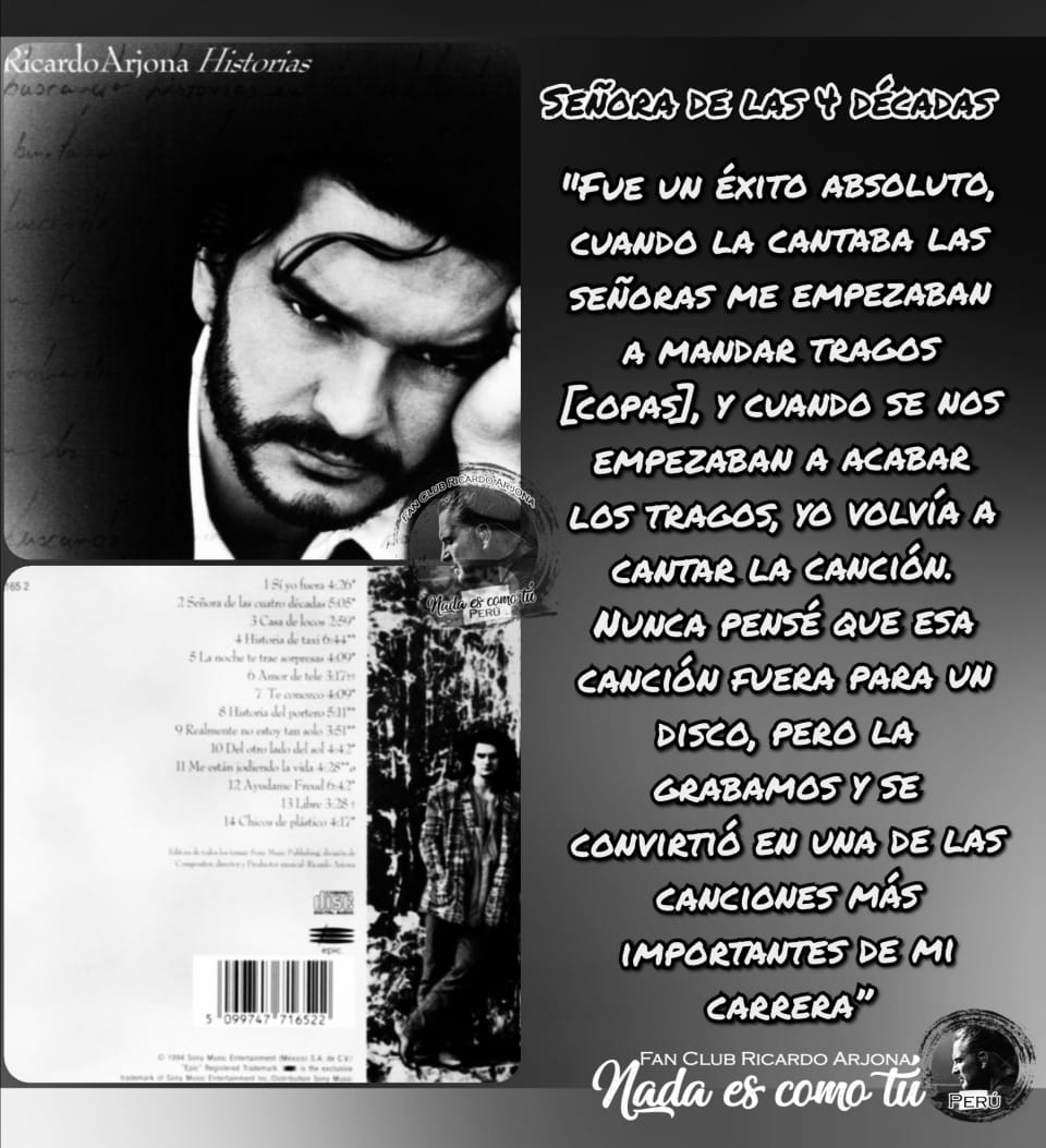 creativo Aparte Asumir FanClub Nada es Como Tú - Perú on Twitter: "#Domingosnostálgicos ➡️🔝 ❤ " Señora de las Cuatro Décadas" Canción del Álbum Historias del año 1994. ➡️Grabado bajo el sello Sony Es una canción creativo Aparte Asumir FanClub Nada es Como Tú - Perú on Twitter: "#Domingosnostálgicos ➡️🔝 ❤ " Señora de las Cuatro Décadas" Canción del Álbum Historias del año 1994. ➡️Grabado bajo el sello Sony Es una canción
