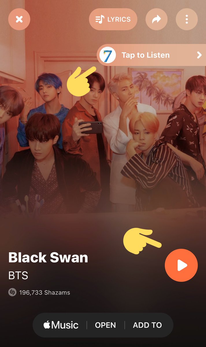 PJM_data's tweet photo. Hello @Shazam @AppleSupport @bts_bighit 
"Filter" by BTS from the Map of the Soul:7 album has no play option on its Shazam page. It is the only track in the album without this option. Please look into this matter urgently. https://t.co/J5N1R3jBS3