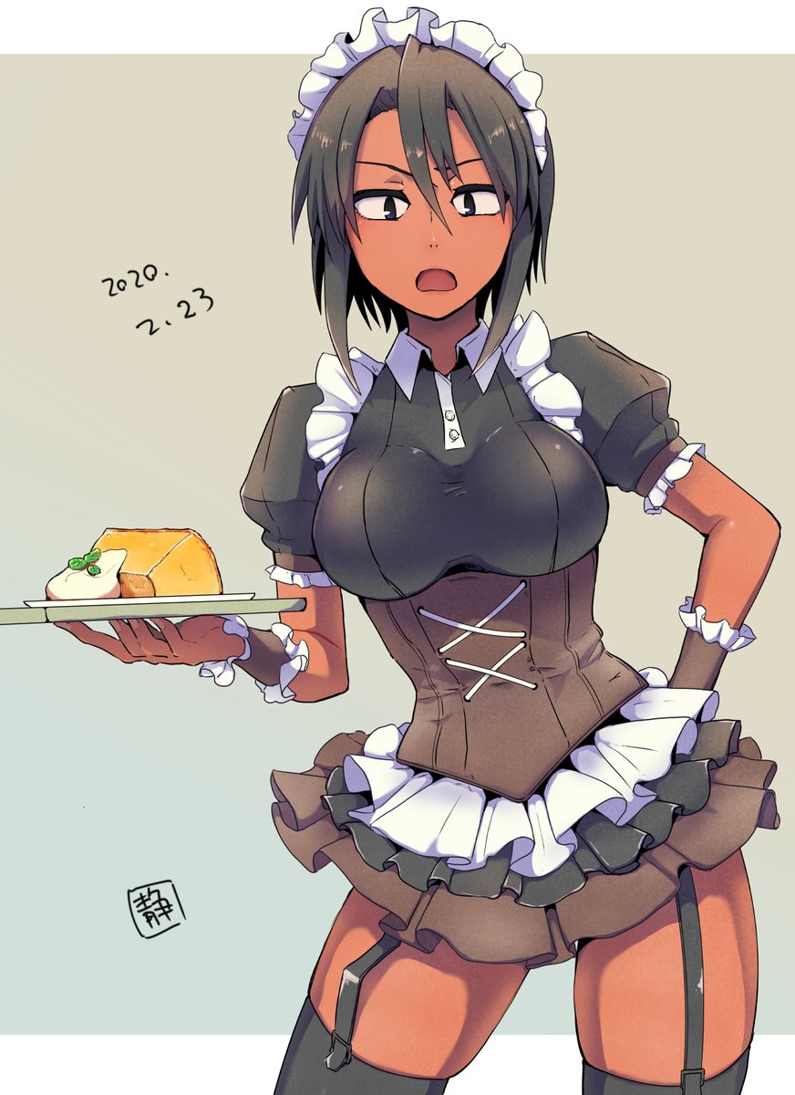 虹裏メイドのくちわるいさん！ 甘セクシーなメイド服にきつ目褐色娘の