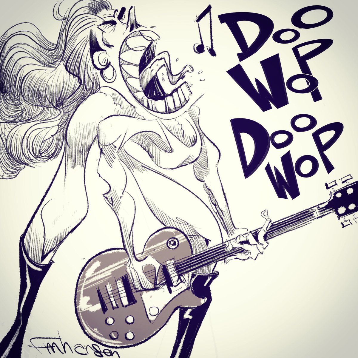 fmhansen's tweet photo. Rockin out to the oldies. #procreate #applepencil drawn while listening to #rodneyontheroq playlist on #spotify https://t.co/qzmdO8wemB