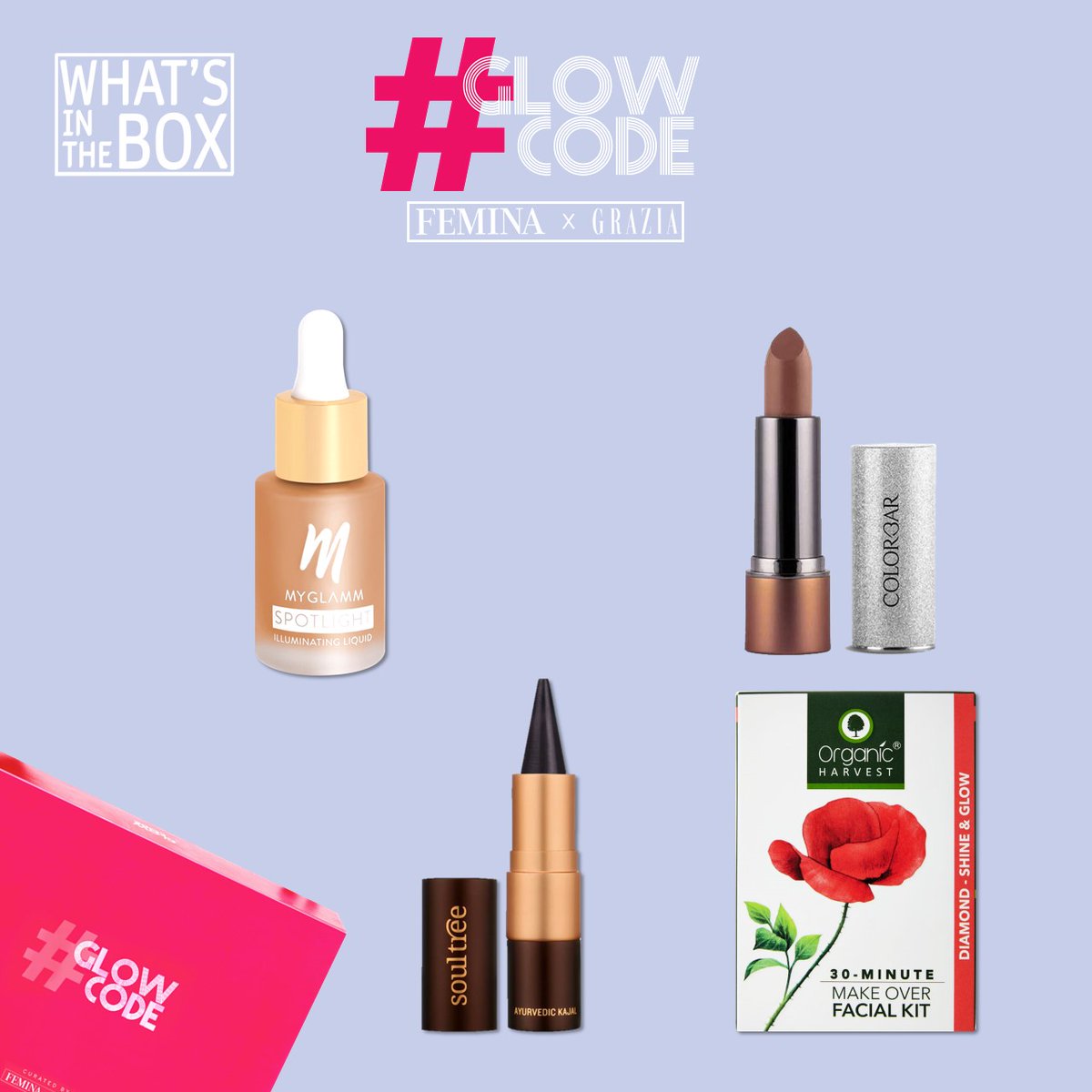 FeminaIndia's tweet image. It’s time to OD on all things glam! We’ve curated a whole lot of beauty and skincare products that’ll take you from drab to fab in minutes, so all you have to do is log on to femina.in/glowcode

#GlowCode #Femina #Grazia #BeautyBag