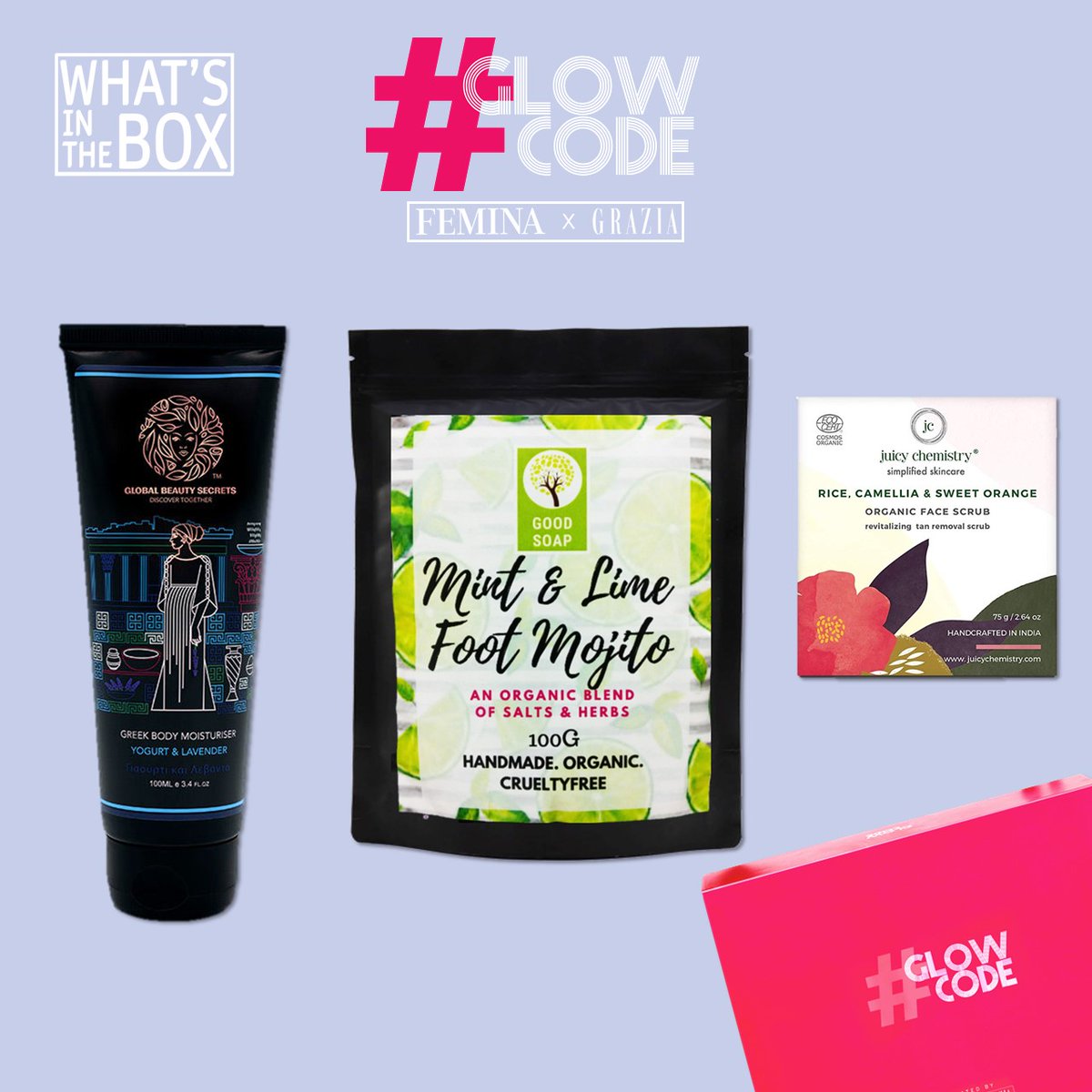 FeminaIndia's tweet image. It’s time to OD on all things glam! We’ve curated a whole lot of beauty and skincare products that’ll take you from drab to fab in minutes, so all you have to do is log on to femina.in/glowcode

#GlowCode #Femina #Grazia #BeautyBag