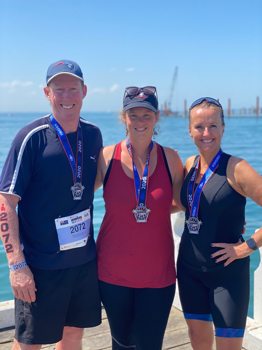Did the Ironman 70.3 in Geelong with these two legends today. So much fun, congrats to everyone who had a crack! Very proud of Nicole....nailed it 10 weeks after surgery on both feet!!