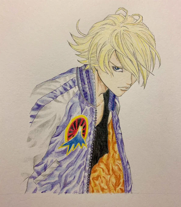 イワン・カレリン 描いてみた #タイガーアンドバニー #タイバニ #桂正和 #模写 #イラスト #色鉛筆