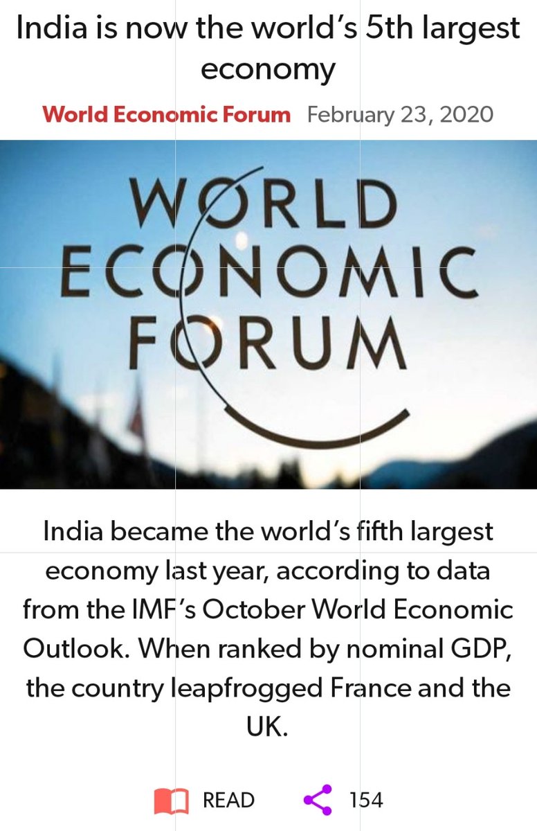 nrajabpcl's tweet photo. @TheIndianMukesh @DrAkhilMahajan1 @ArunDeshpande20 @GauravModified @prasad_perla @anandpdwivedi @NaniBellary @sukanyaiyer2 @narendramodi @DrSJaishankar @PiyushGoyal @ModiBrigade_Ind @savitha_rao @desertfox61I @UjjwalaDesai @HKA_2017 @ParasKGhelani @SoniaGurnani19 @lakshmianand96 @dhaval8456 @RituKulshresth @VinodKeshava @dauntingsh @Sowmiya07939778 @0mNam0 @vanitajain21 @VarierSangitha @sethia_b @SUPERINDIANIST @AnkushD65021363 @kailashkaushik8 @nair_jitin @Satishrathod100 @AjitsinhJagirda @neerangautam @imprernakumari @mohana5121966 @Dr_MR_Satapathy @Bipinch45601787 @PMOIndia @smritiirani @drharshvardhan @DrAVSriv @drmonika_langeh @Hamara_Desh @HarsimratBadal_ AccheDin
🇮🇳now🌏's 5th largest economy
https://t.co/M7nUG6hxI6
Holy Grail on Economics @wef sys that too as at Oct19 when we're coming out of a cyclic downturn &amp; this is on USD terms which puts us in a completely different league when viewed in terms of Purchasing Power Parity https://t.co/m13GnsoYlR