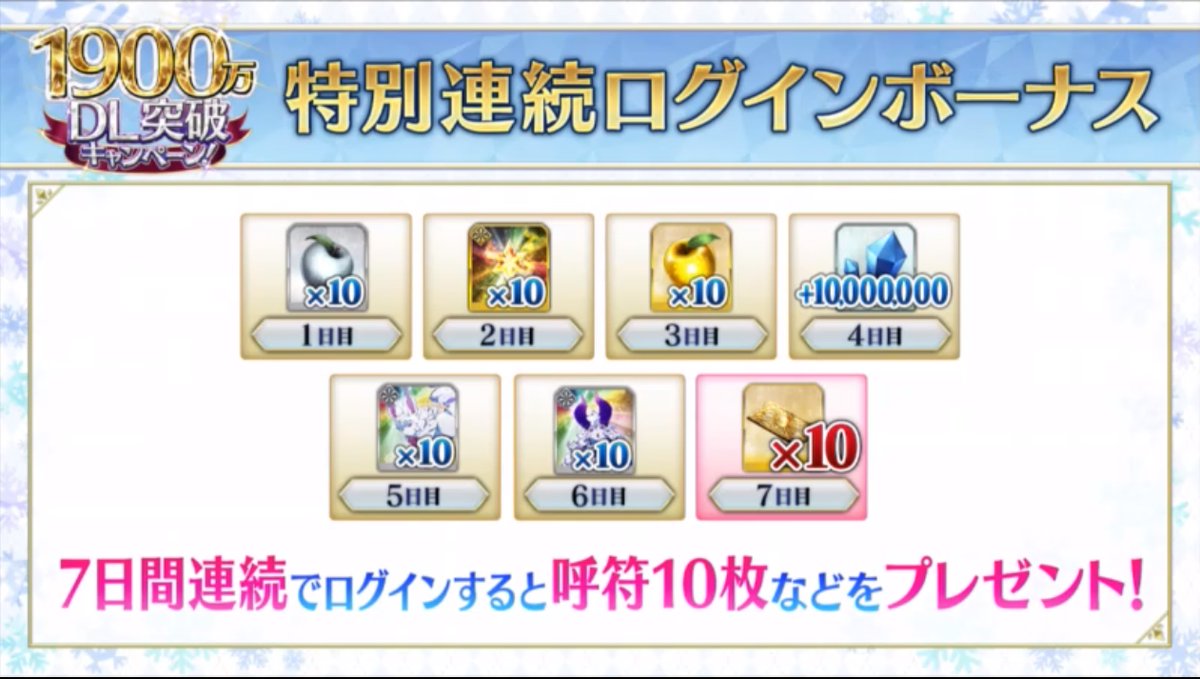 Fgoまとめ速報 特別ログインボーナス 呼符10枚あざっす T Co Dywdpdkyfd Fatego Fgo