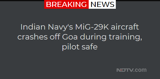 ndtv's tweet image. #MiG29K #Goa #IndianNavy