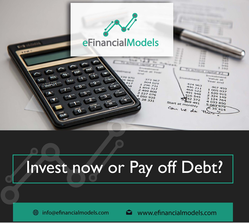 eFinancialModel's tweet image. Want to invest in something but still have some debt with remaining balances? Then try this Excel Calculator to help you decide whether to Invest or Pay off Debt now.
bit.ly/2nNxzLQ
#Excel #Excelcalculator #financialmodel #template #priorities #investing #loan