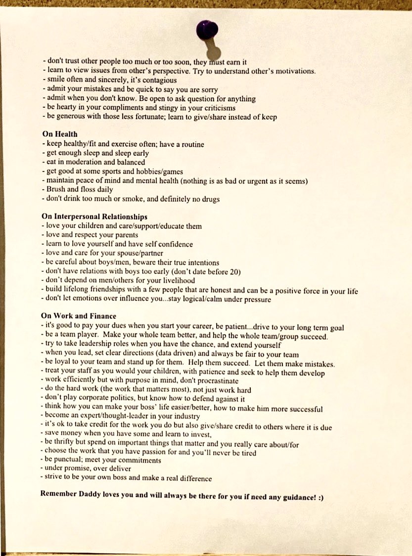 AGraylin's tweet photo. A number of folks ask me to post the #LifeTips I made for my #daughters when they were young which I mentioned in my #2020EduInVR talk. So here they are. Hope the pics are readable and helpful. ππ§π»π§π» Hereβs the video of the full speech if interested. https://t.co/BE964jDcUr https://t.co/crdPecYLSs