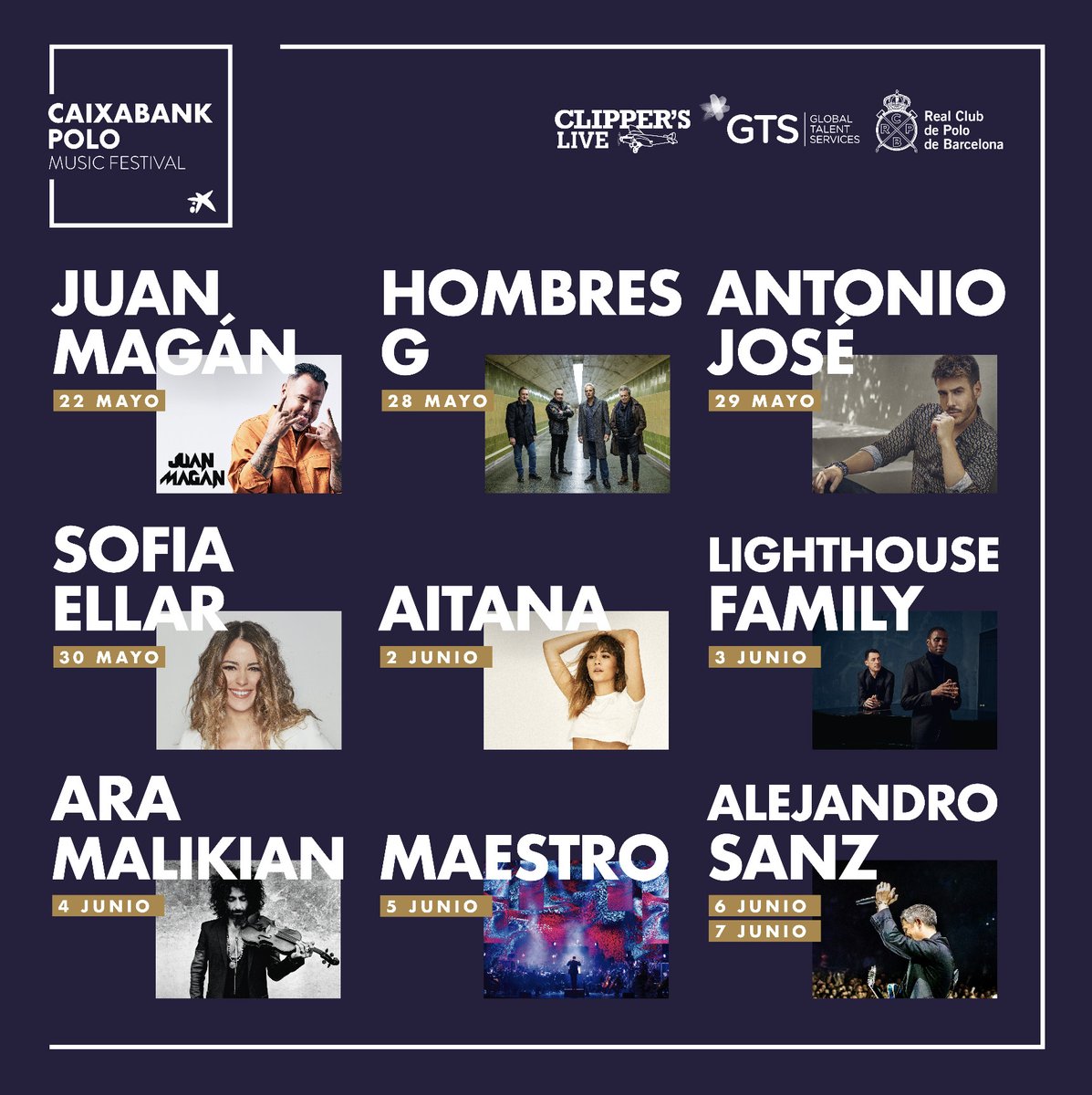 PoloMusicFest's tweet photo. Del 22 de Mayo al 7 de Junio, en el #CaixabankPoloMusicFestival20 nos esperan 10 noches de increíble música en directo⚡
¿Nos acompañáis?
⠀⠀⠀⠀⠀⠀⠀⠀⠀
👉🏼 Más información y 🎟 venta de entradas en https://t.co/6pk2tzXCX9 https://t.co/wt0zvh5clf