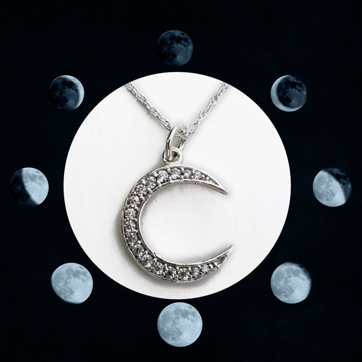 Happy #NewMoon Tonight 🌑⭐
Crescent Moon Sparkle Pendant Necklace - Sterling Silver and Cubbic Zirconia etsy.me/2SRGIzK #moonjewellery #moonnecklace #silverjewellery #birthdaygiftideas #zodiacjewellery #zodiacnecklace #UKGiftHour #UKgiftAM #womaninbizhour #hmuk