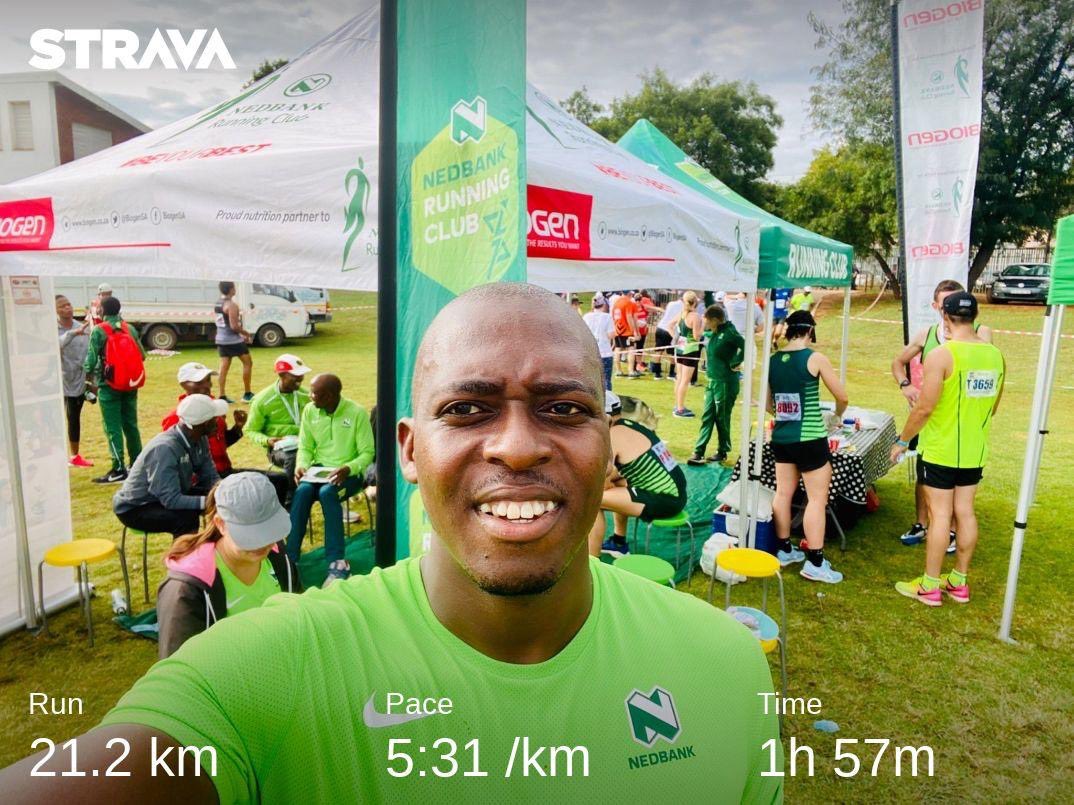 Conquered Pretoria hills this morning, Sub 2hr half marathon in the bag #PhobiansPretoriaMarathon #RunningMan #RunningWithTumiSole #Stallions 🐎 #NedbankRC @Nedbank_RC