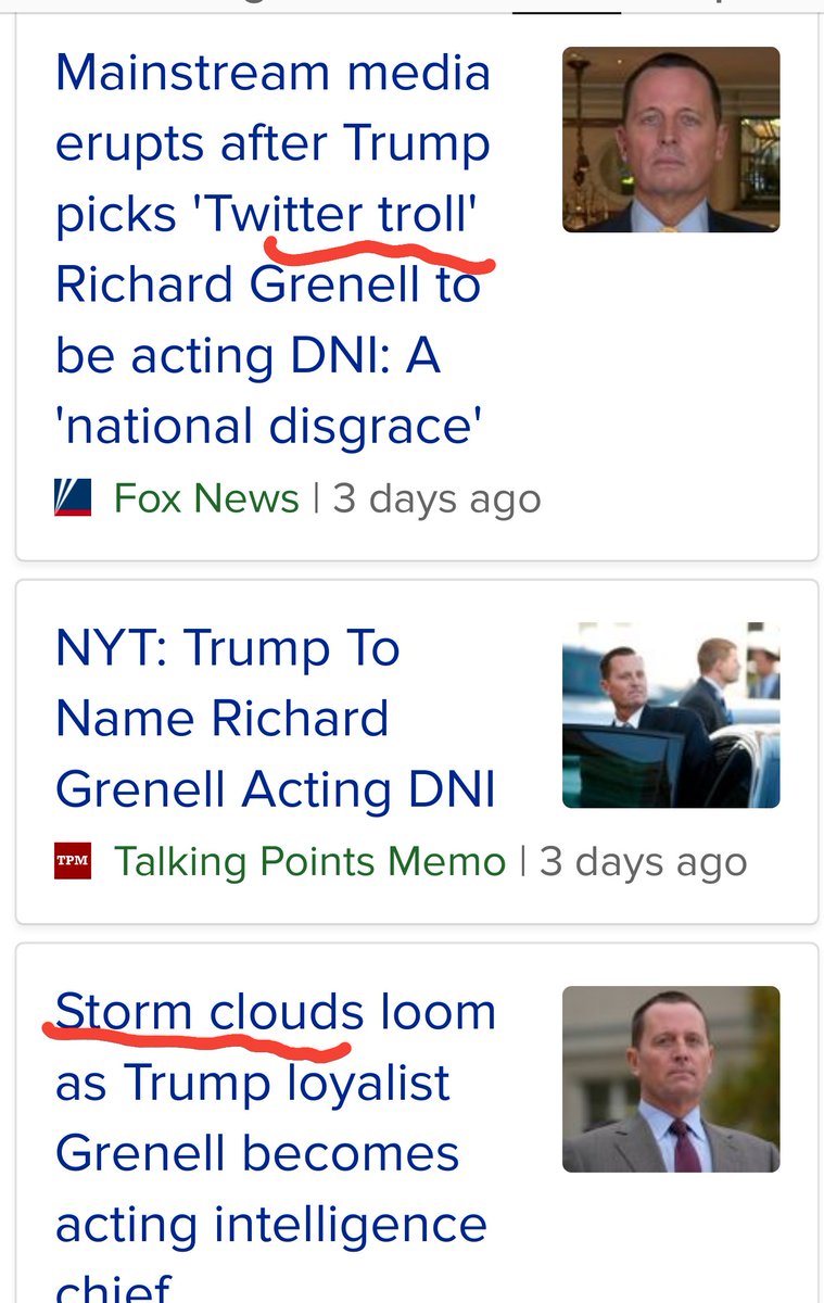 ComstockRoyalty's tweet photo. @Inevitable_ET @EyesOnQ @DevinNunes @RichardGrenell #DCPanic #MSMPanic
Man look at the #FakeNews completely panic over #Grennell.
#StormClouds #WhiteSquall #WWG1WGA
This is HUUGE. #MAGA #QAnons
Look at these headlines!
This a major event. πΈπ
Reminds me of Q's #PanicInDC poster. https://t.co/fIoxomE3m1