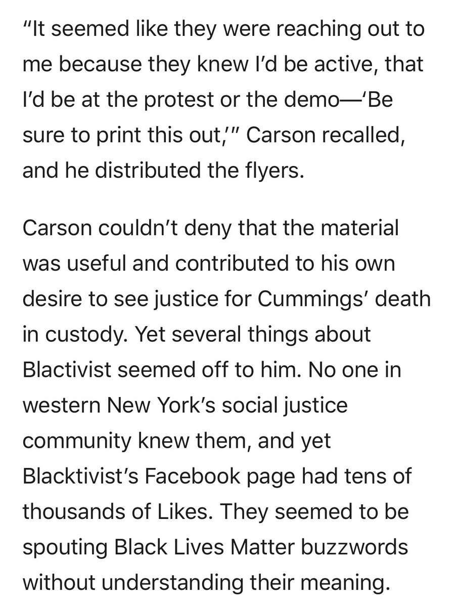 The way Bernie supporters so flippantly dismiss the Russian help he’s getting indicates they either don’t understand or flat out just DGAF that his “helpers” sew racist/sexist division by posing as Black civil rights activists who support Bernie & BLM.   https://www.thedailybeast.com/exclusive-secret-documents-from-russias-election-trolls-leak