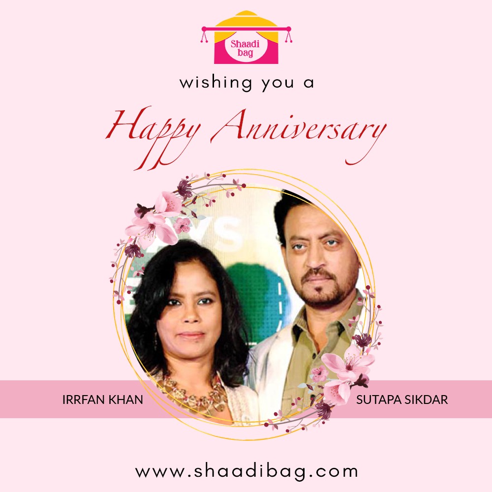 ShaadiBag's tweet photo. Having an amazing partner is one underrated achievement.
We wish the lovely couple  @irrfan and #SutapaSikdar very Happy Anniversary! .
#anniversary #celebcouple #weddinggoals #celebrities #lovelife #meaning #bollywood #wedding #beautiful #harmony #couplediaries #couplegoals❤ https://t.co/GXosiVH0d2