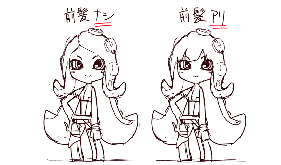 タコ夕陽さんの前髪どっちが好み? 