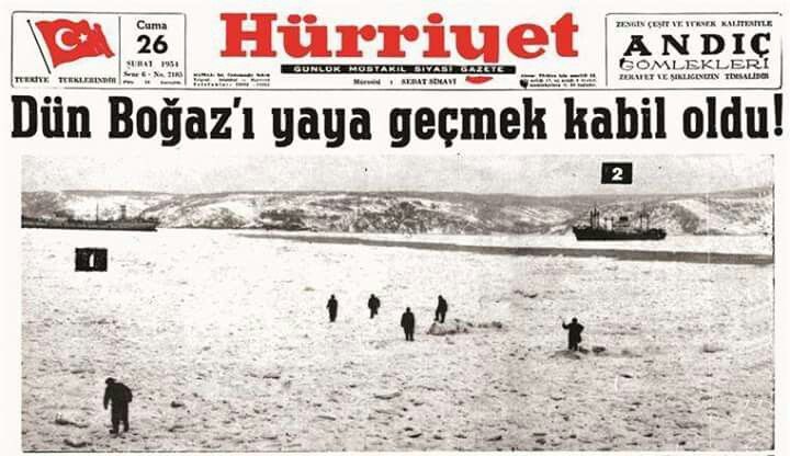 meteoroloji mgm on twitter 1954 yilinin subat ayinda donan tuna nehri nden kopan buz parcalari istanbul bogazi ni kapladi https t co ehu3nzue4x twitter