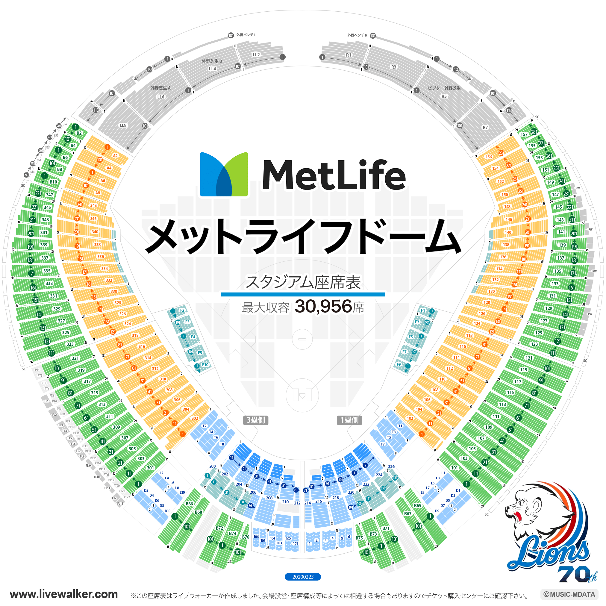 22年版 プロ野球 セ リーグ パ リーグ全チーム スタジアム座席表 Twitter