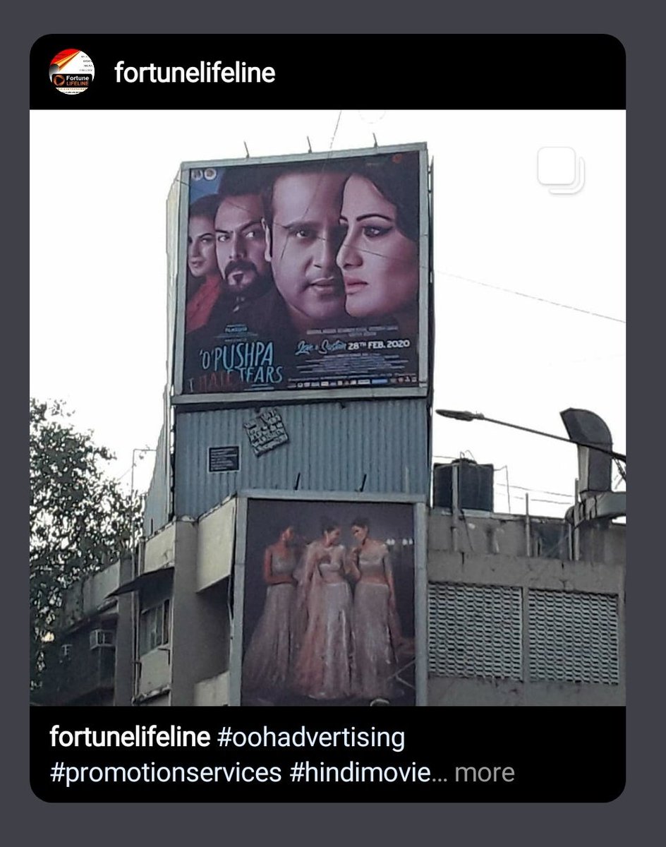fortunelifeline's tweet photo. #oohadvertising #promotionservices #hindimovie #opushpaihatetears #releasing #on #feb28th #krushnaabhishek #karthikjayaram #anusmritisarkar #arjummanmughal #filmsat50 #zeemusiccompany #simcaadvertising #fahimbatliwala #marketing #promotions #publicity #allindia #fortunelifeline https://t.co/wLlz4gkuXD
