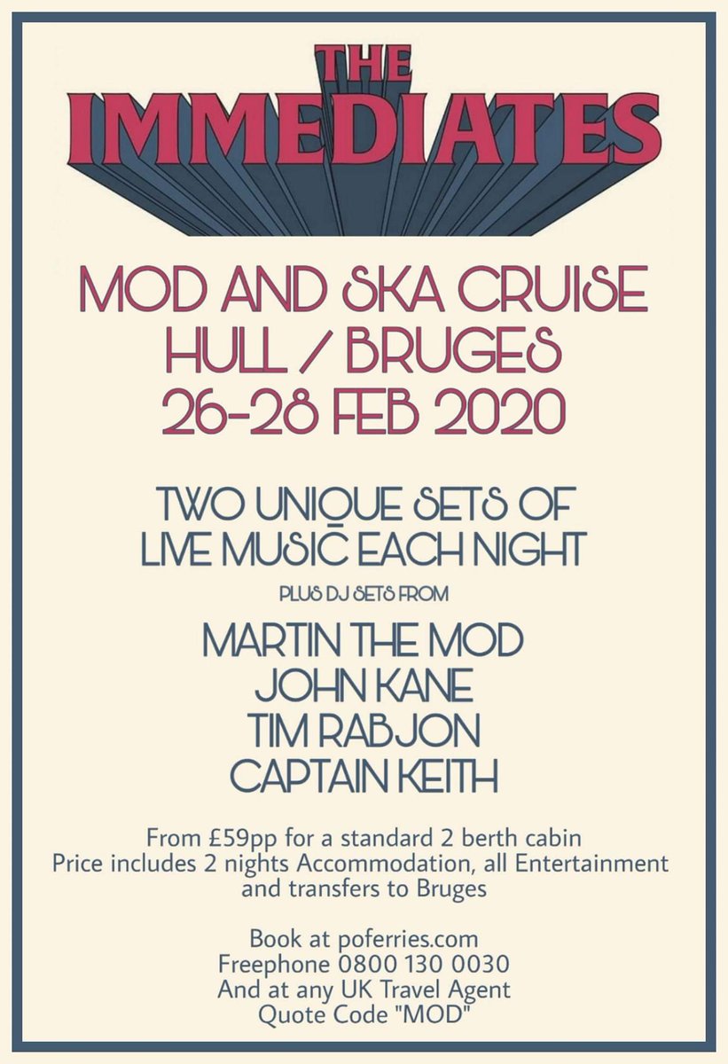 immediatemod's tweet photo. This Wednesday we play on the water. Get on it #modcruise #rocktheboat #cheapaschips https://t.co/iUJmOjA1j8