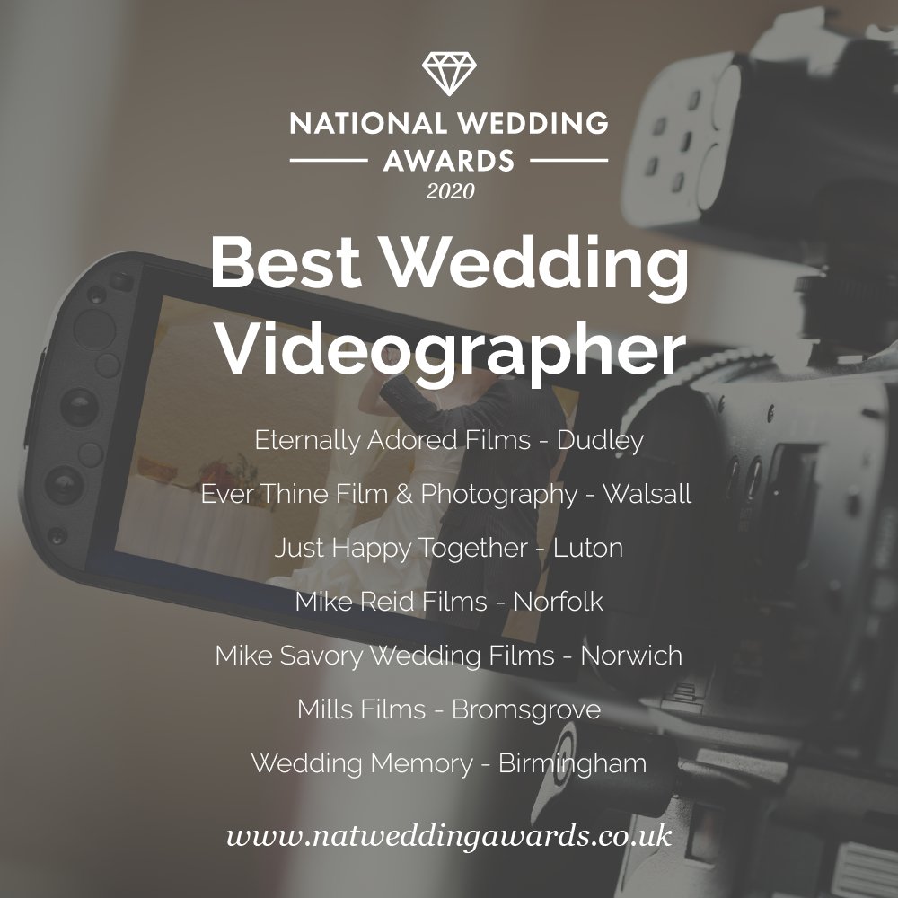 Why not check out the shortlisted Wedding Videographers:-

@EverThineVideo 
<a href="/CaptureMedia1/">Mike Reid - Wedding Films / Photos</a> 
<a href="/mikesavoryfilms/">Mike Savory Wedding Films</a> 
<a href="/millsfilmsuk/">Mills Films</a> 
<a href="/Weddingmemory_/">Wedding Memory</a>