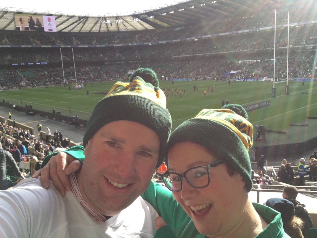 SteveLowden's tweet photo. Thanks to ⁦@WhitehallRFC⁩ for the tickets, there may be a disagreement in which team to support but we both rep WRFC ⁦@EnglandRugby⁩ ⁦@irelandrugby⁩ https://t.co/dq0hltHvoS