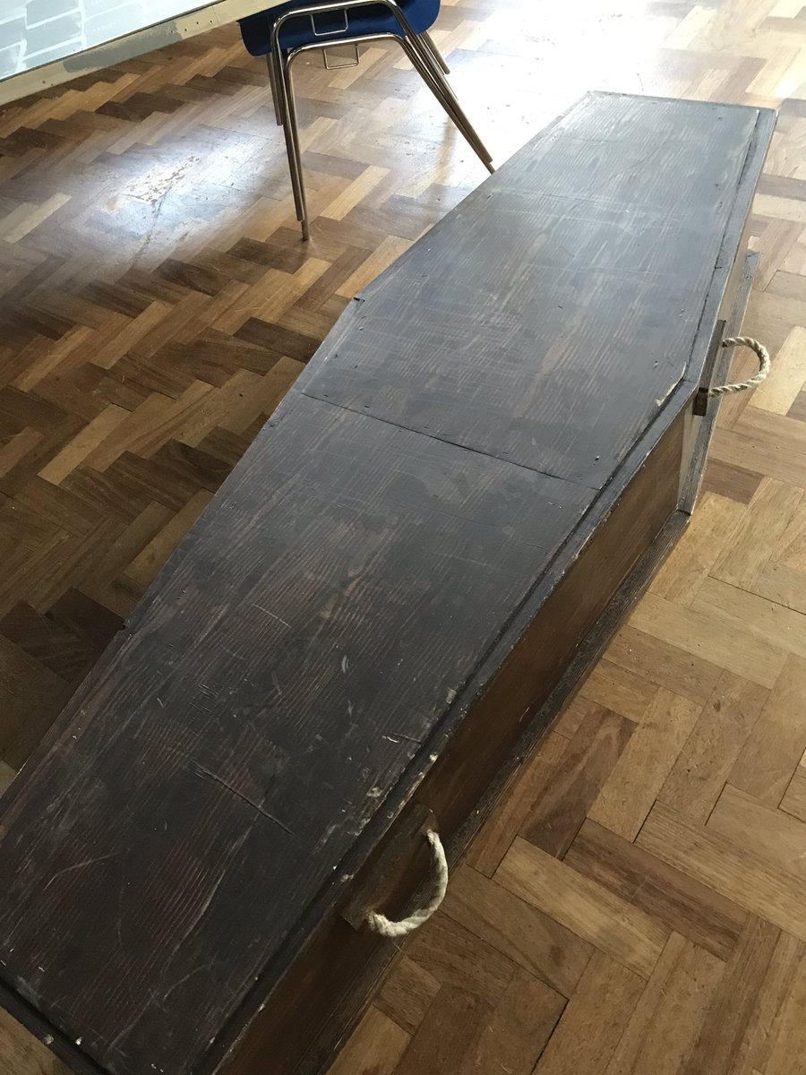ArtsHatton's tweet photo. Uh oh! There’s a coffin to carry someone off in! Watch out Oliver Twist! Curtain up Tuesday, Wednesday and Thursday this week at 6.30pm. Tickets available on door #teamhatton #schoolshow #itsafinelife #consideryourselfoneofus https://t.co/OuPwvNm4qI