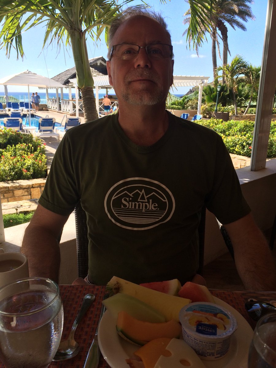 Drewby2025's tweet photo. Antigua, Day 6, broke out my ⁦@SimpleShoes_⁩ tee shirt! So comfy in this heat! https://t.co/TI25XXJHLF