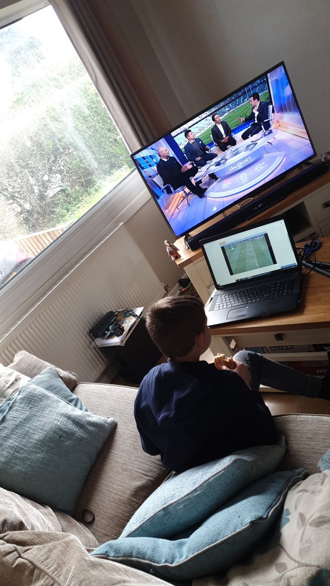 CawleyAj's tweet photo. When sport is life! At least the important game is on the big screen https://t.co/r7Q5sLsmxQ