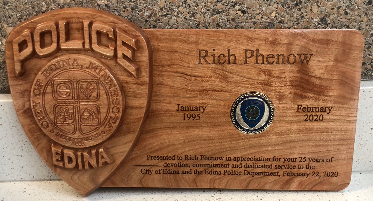 EdinaPoliceFire's tweet photo. Thank you Police Chaplain Rich Phenow for 25 years of service! You helped members of the community and police department. @CPCEdina #PoliceChaplin #Grateful @EdinaFire @Edina1275 @EdinaMN https://t.co/v6xFRSvGI2