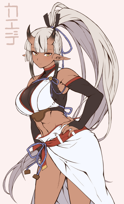 褐色おっぱい鬼カエデさん
敬語クールな武人肌、身長は180↑くらい 